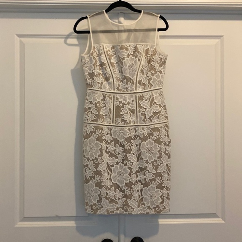 Trina Turk White/Beige Lace Mini Dress Size 6